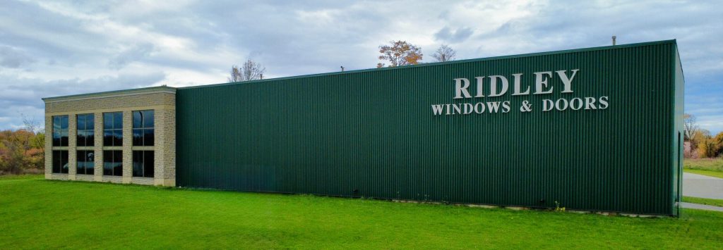 Ridley Windows & Doors West showroom displaying window and door options available in Guelph